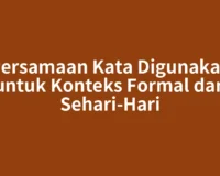 Persamaan Kata Digunakan untuk Konteks Formal dan Sehari-Hari