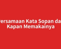 Persamaan Kata Sopan dan Kapan Memakainya