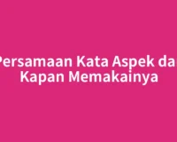 Persamaan Kata Aspek dan Kapan Memakainya